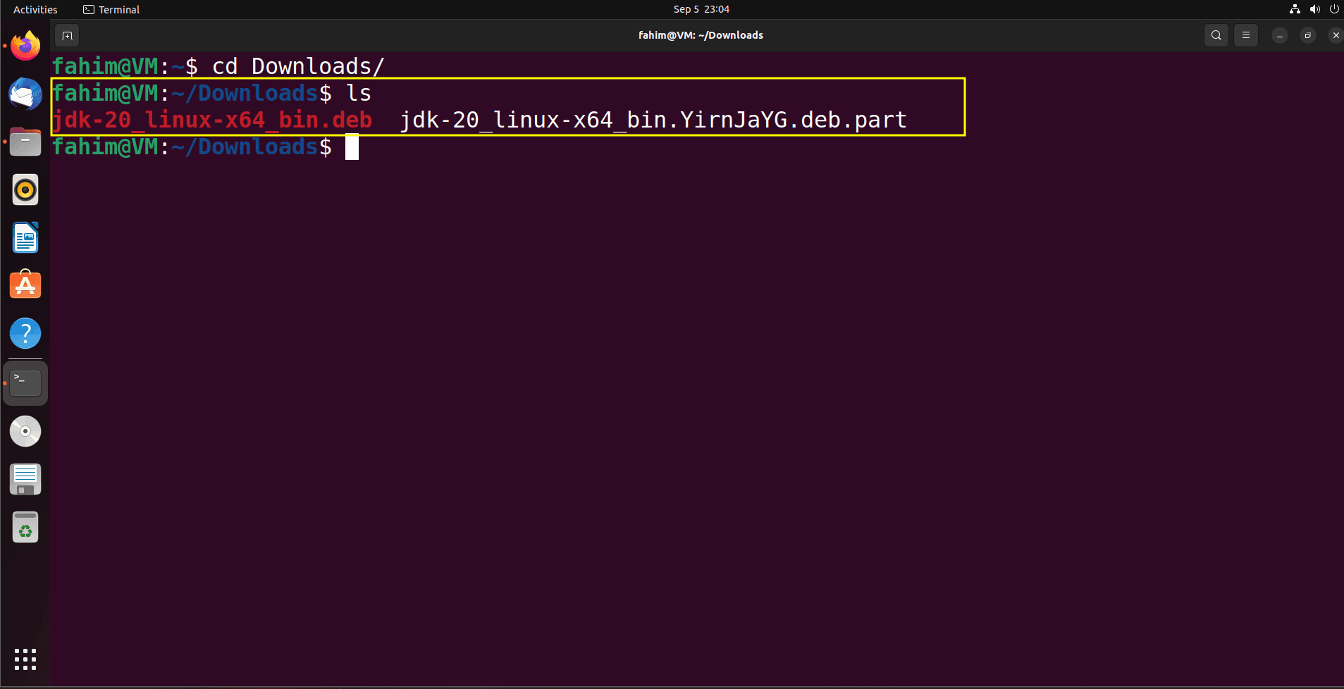 You can use the ls command to see all the files and folders available on a particular directory: