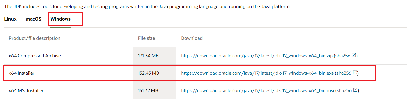 Since you want to install Java on your Windows computer, simply click Windows.
