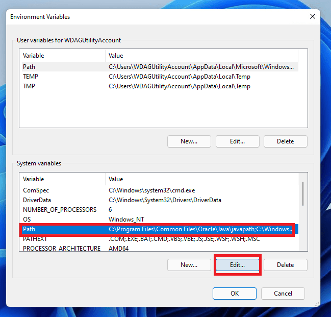 Select the Path and click Edit.