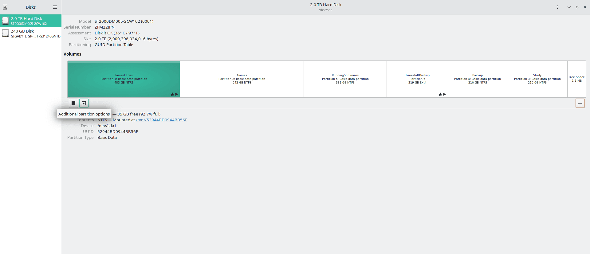 Additional Partition Options