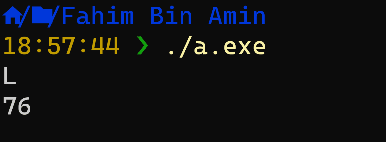 😅 Now, it is time to show you the result of our very simple ASCII calculator.