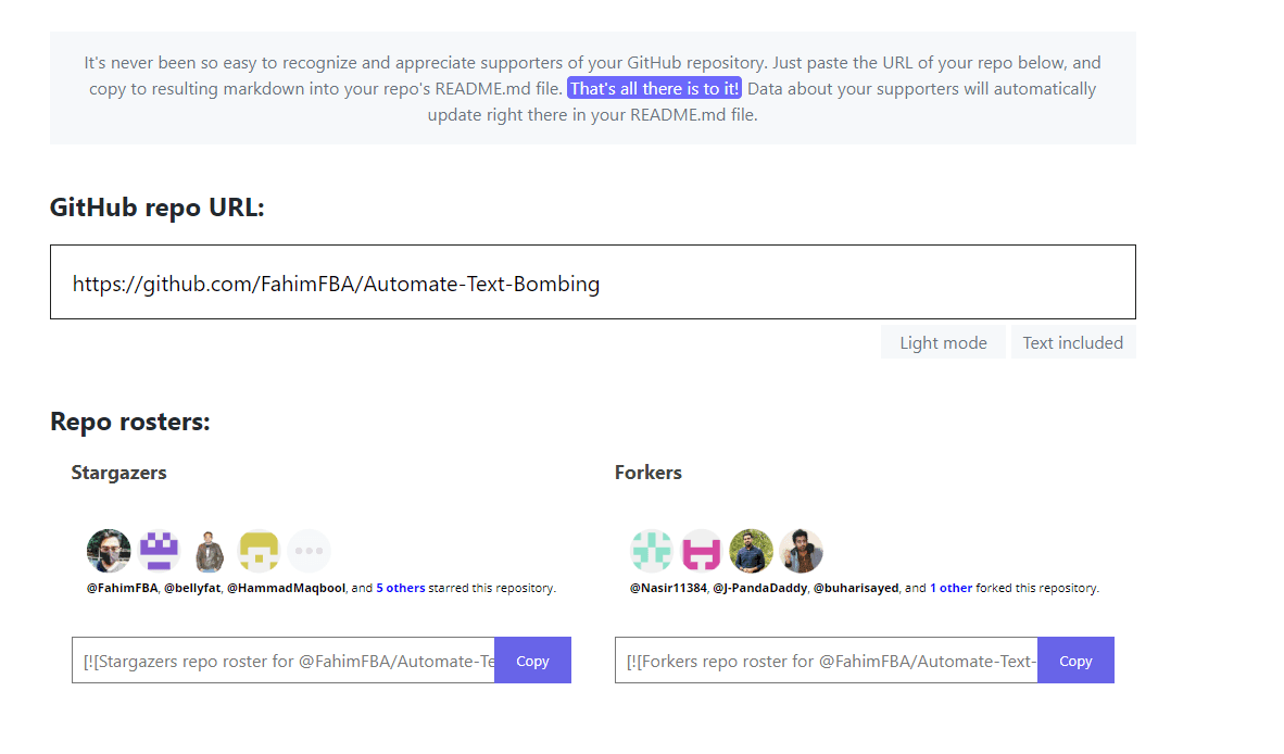 You can see the results for yourself here: