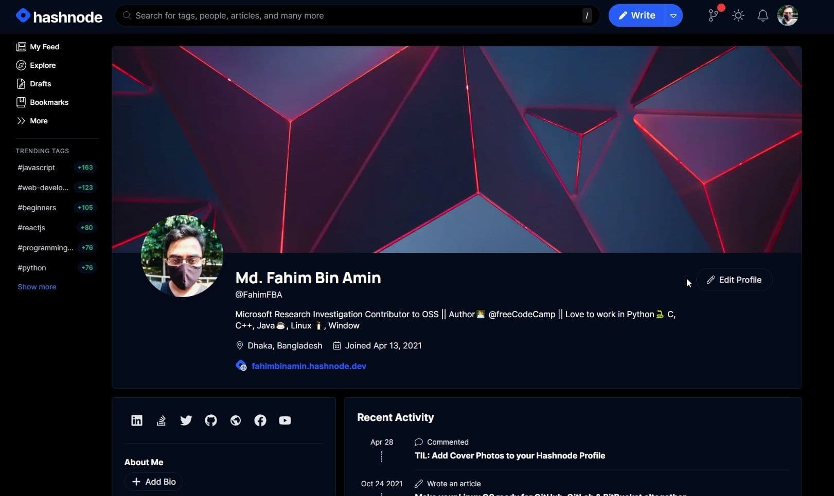 This is just a sample of a typical profile there.