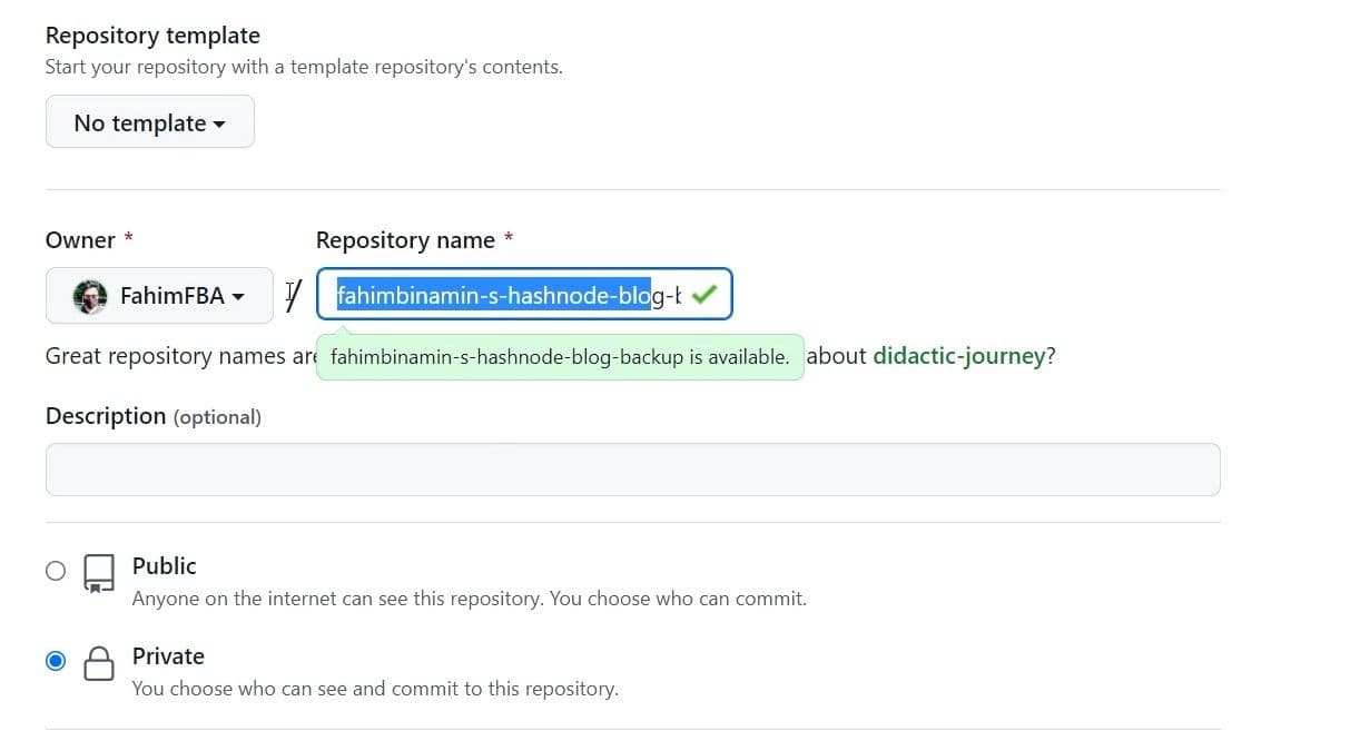 Give the repository any name you want.