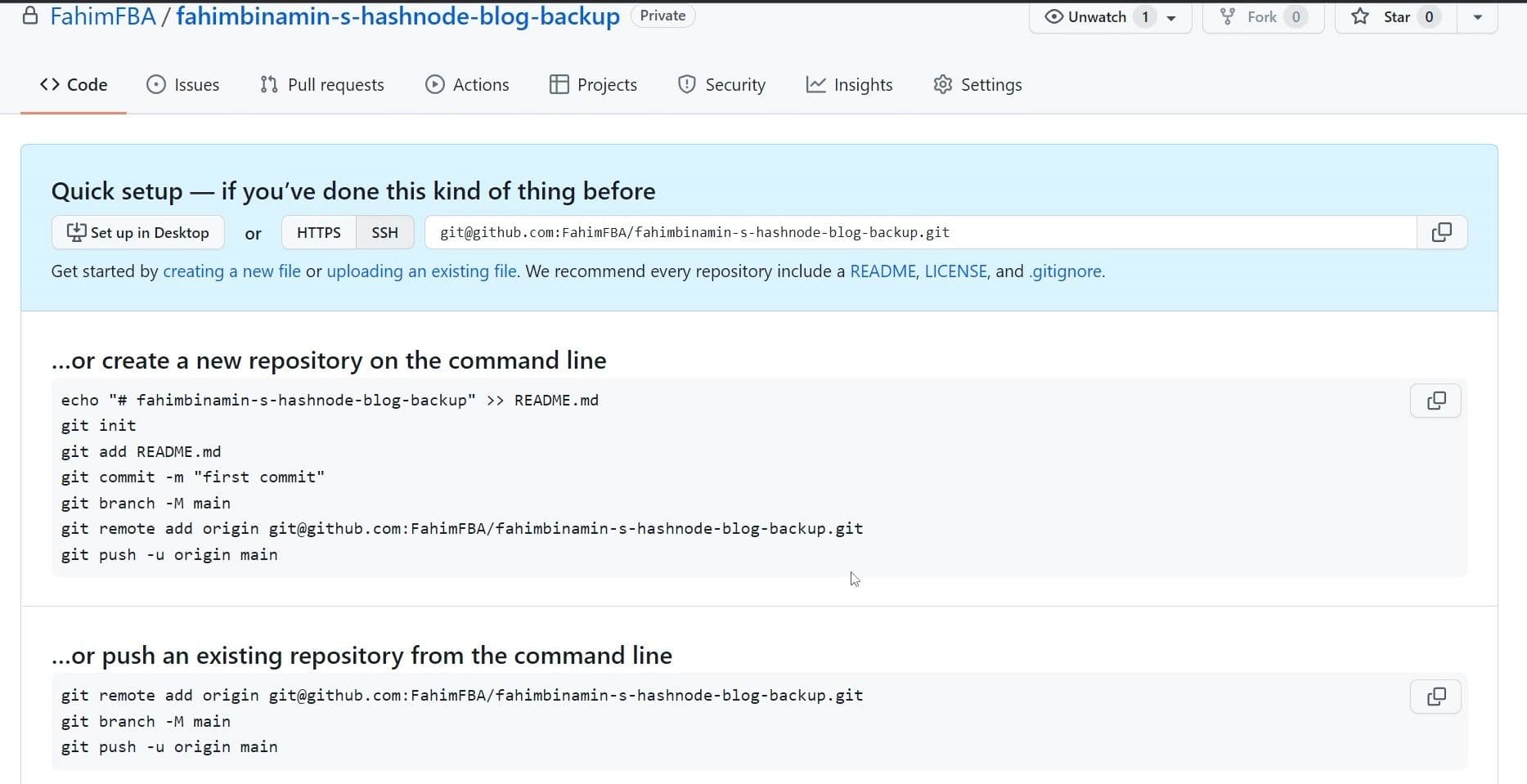 After that, you actually do not need to do anything in that repository for now.