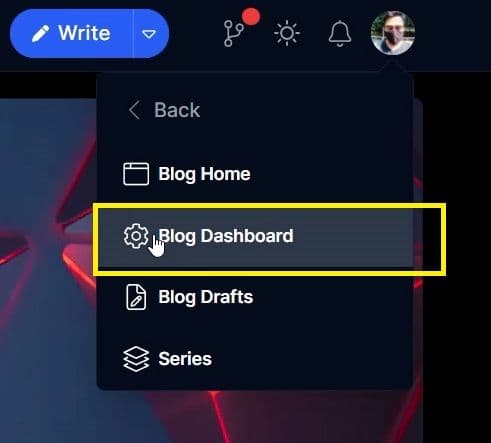 Click Blog Dashboard.