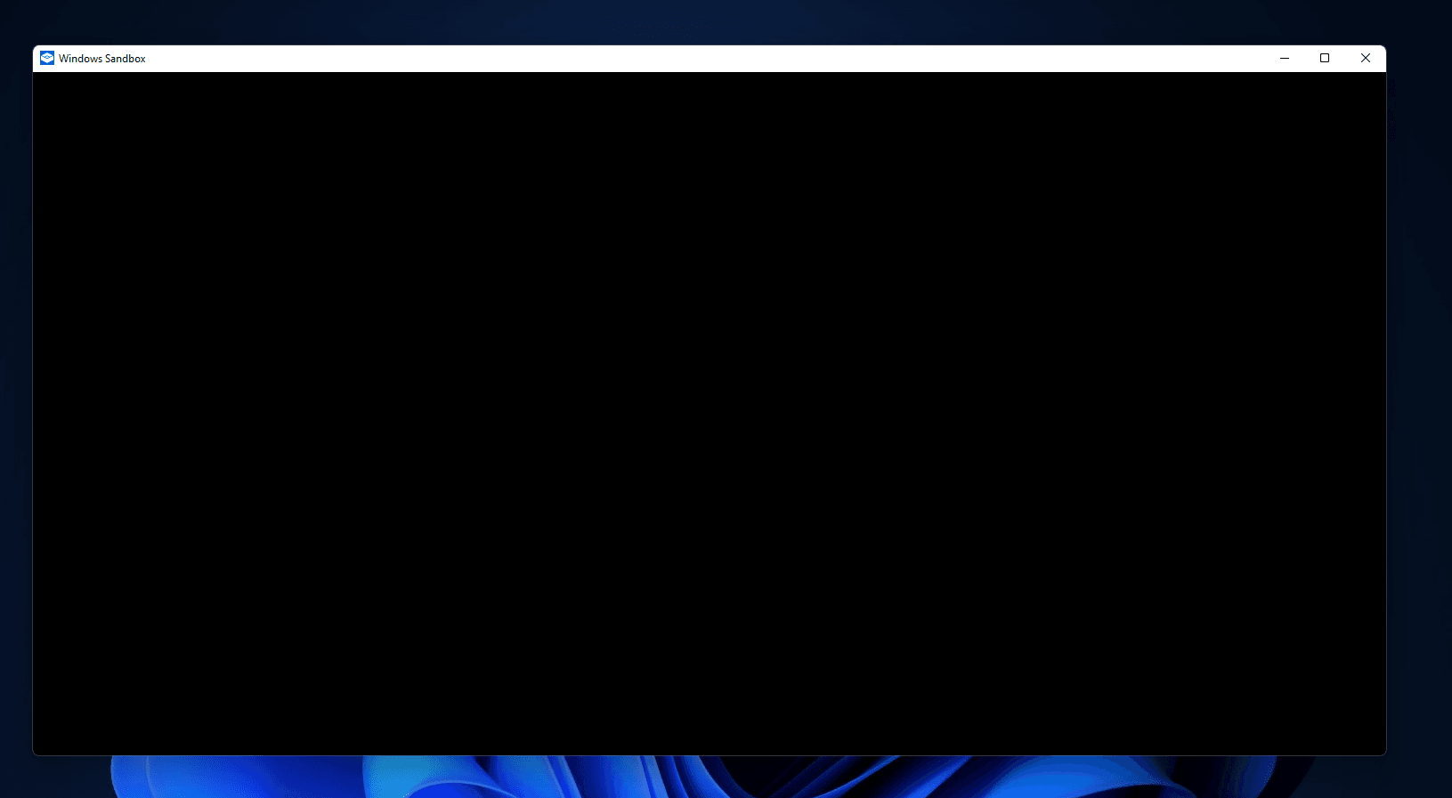 Do not fear if you get a dark screen like below as it is normal when you first start the sandbox.