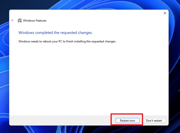 After completing the requested changes, it will ask you to restart your system.