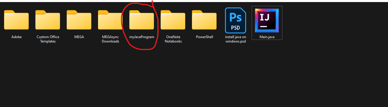It instantly creates the myJavaProgram folder.