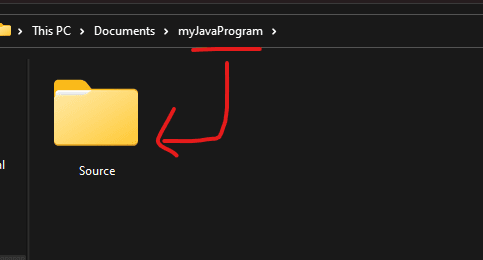 Within the folder, it creates the Source folder.