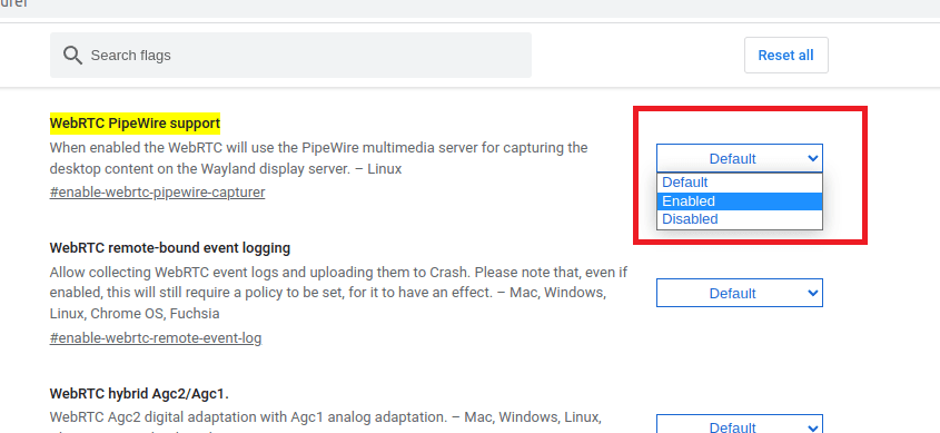 We need to change it to Enabled.