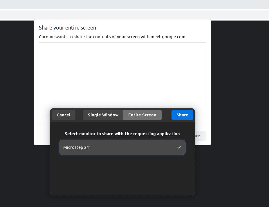 Now if you want to share your screen as usual, you can definitely do that.