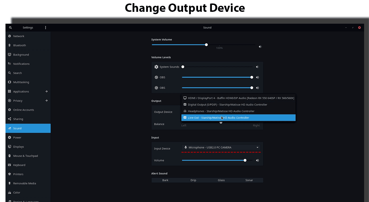I am using the Line Out option here for my workstation.