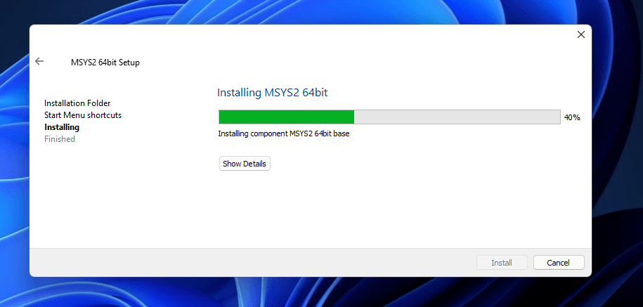 Give it some time to finish the installation process.