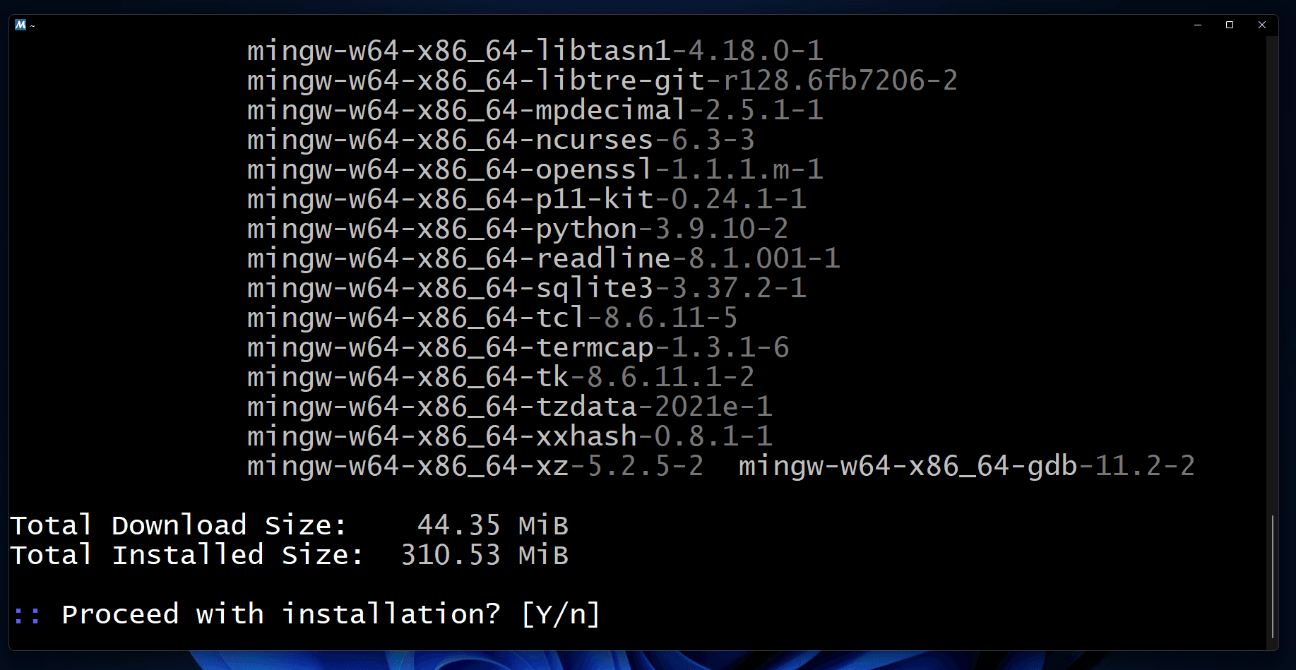 If you get any installation prompt, then simply type Y or y and press the enter key.