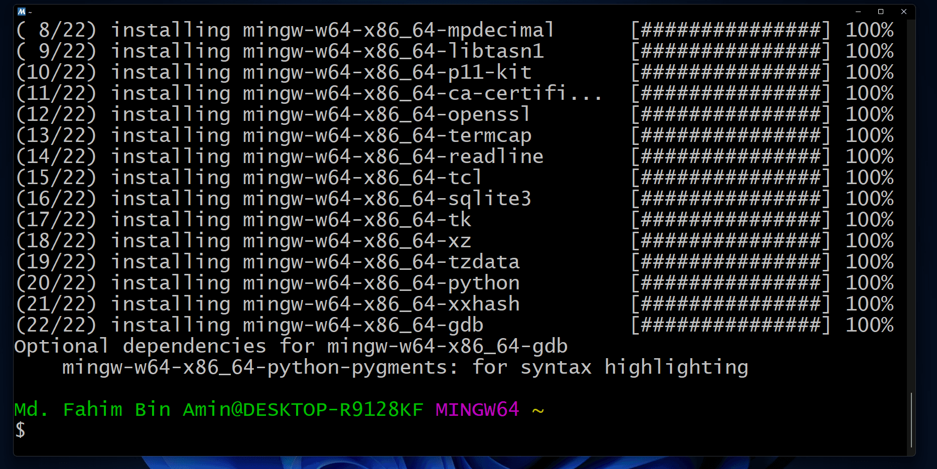 Give it some time to finish the installation.