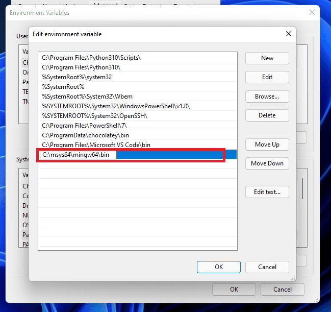 Paste the directory here.
