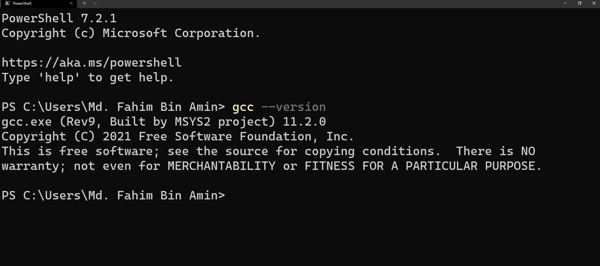 For checking the GCC version: