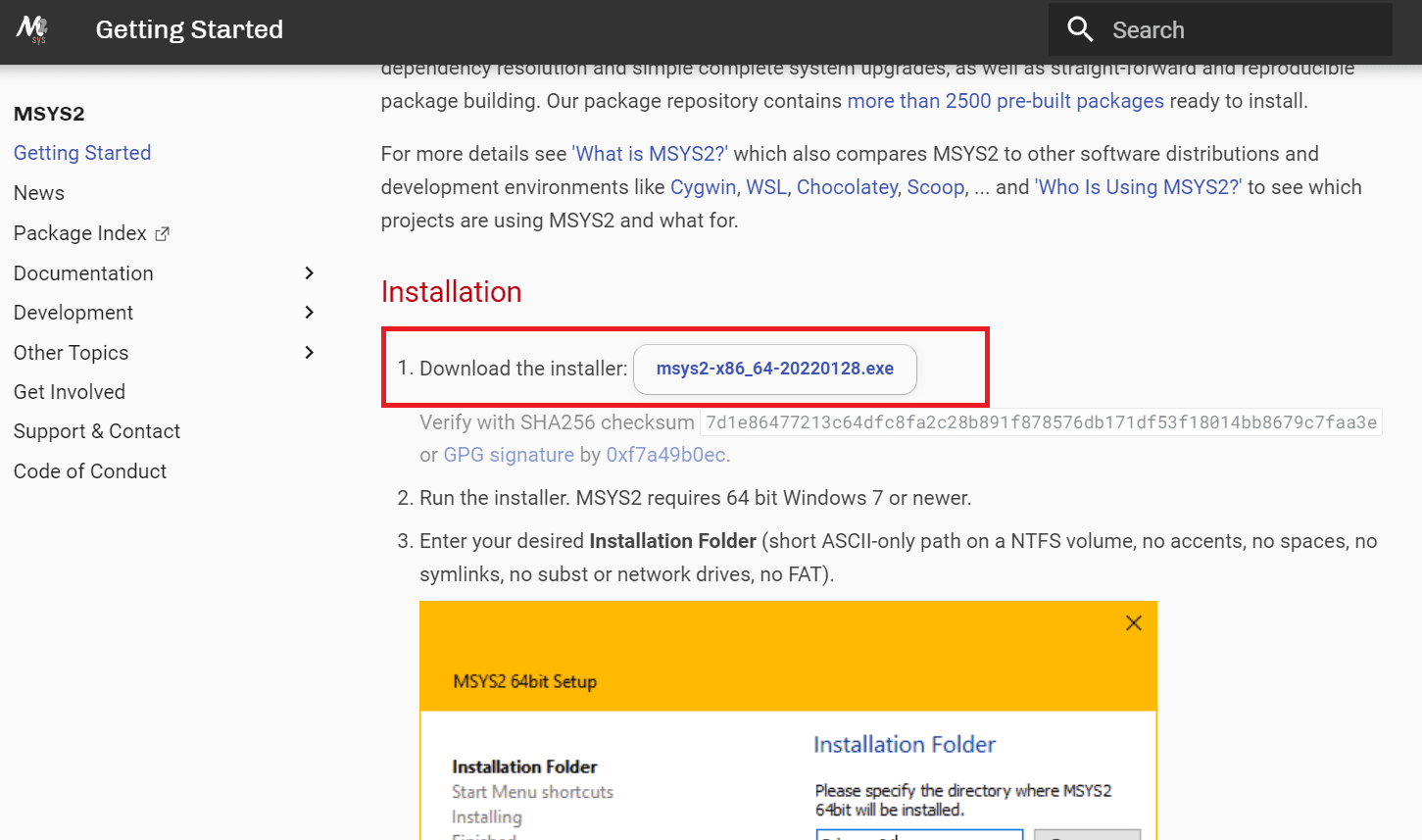 Scroll down a little bit until you find the download button for the executable file.