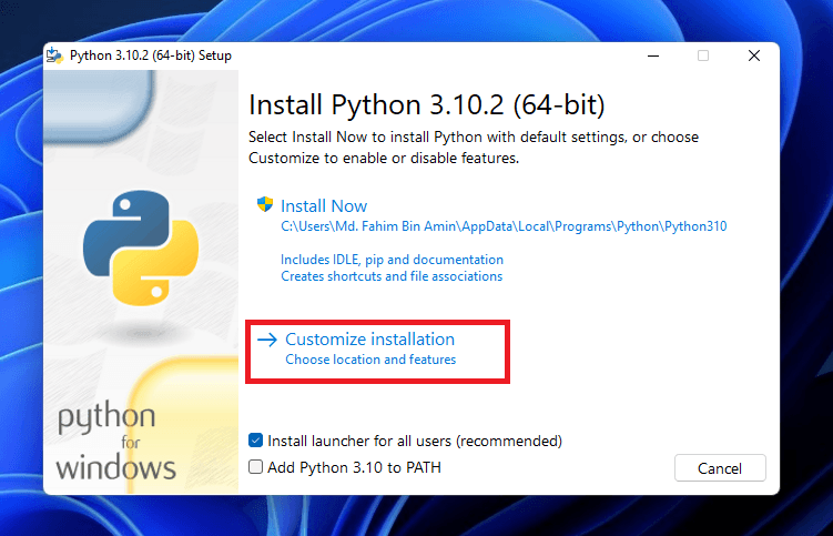 Simply double click on that file and the installation wizard will open.