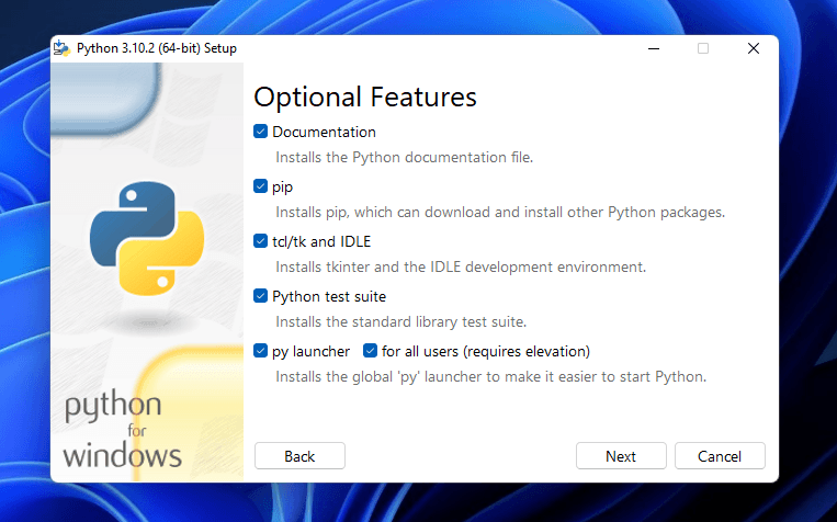 Click on Customize installation.