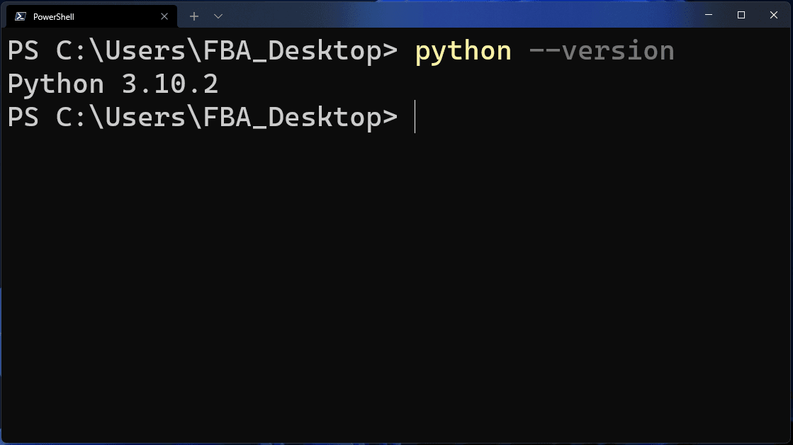 Open the CMD or PowerShell and check the version of Python by using this command:
