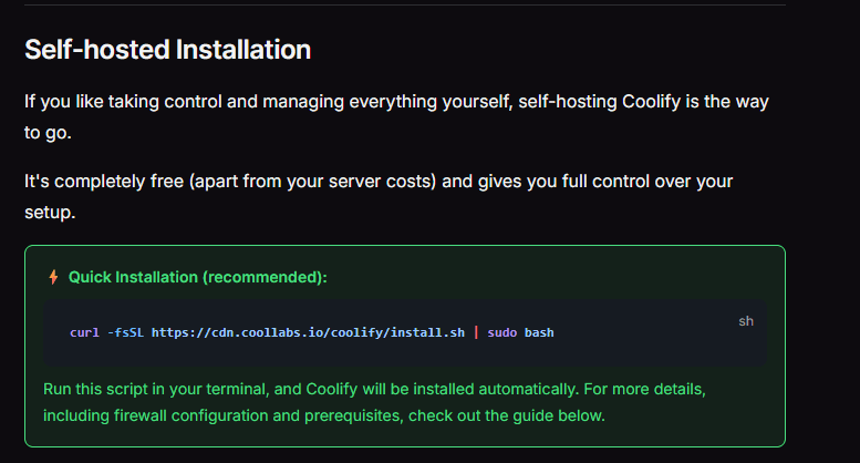 Coolify script
