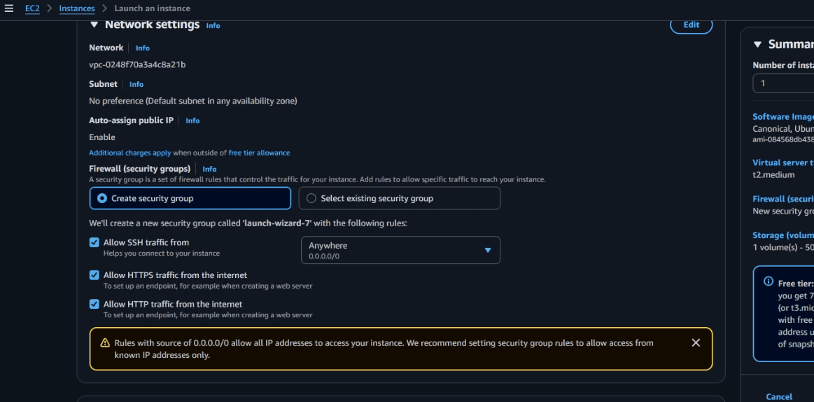 Network settings