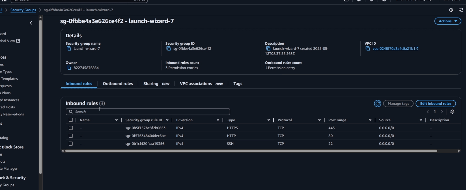 Inbound rules