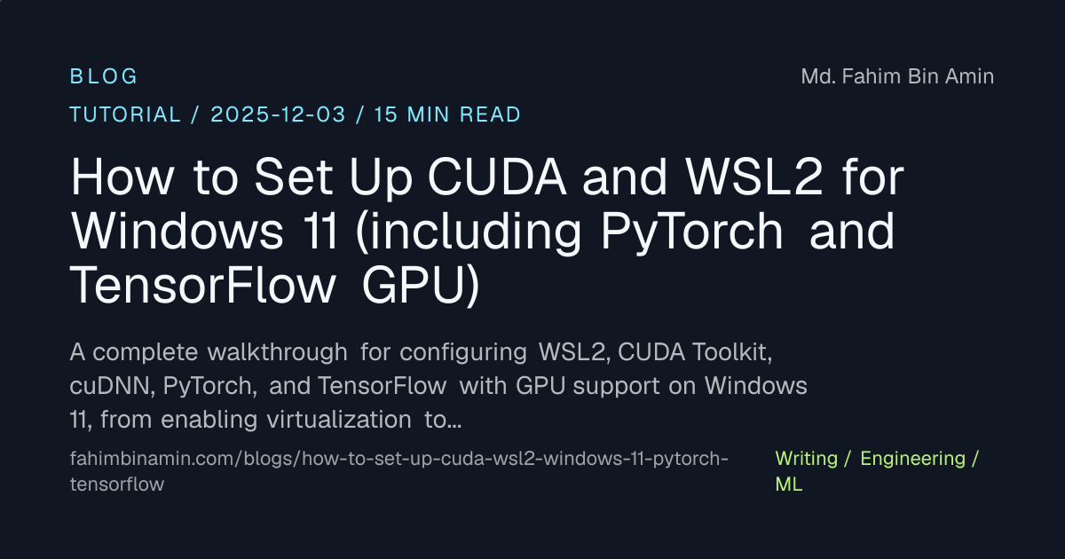 How to Set Up CUDA and WSL2 for Windows 11 (including PyTorch and ...